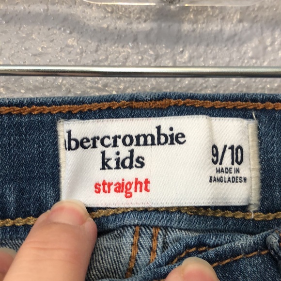 Abercrombie kids jeans Girls 9/10 straight leg dark blue denim jean EUC cotton - Picture 5 of 12